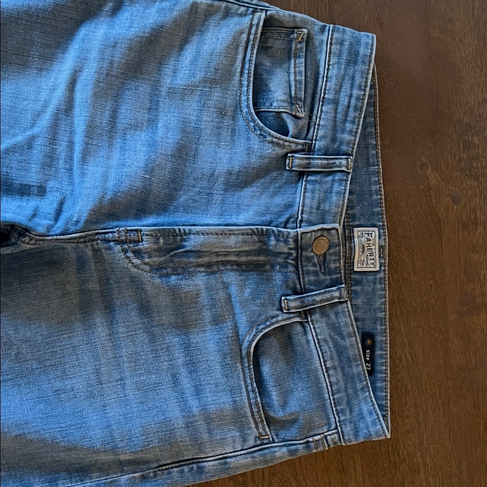 Faherty Saturday Denim Wide Leg Ankle - Indigo Coast Wash, size 27 - Picture 2 of 4